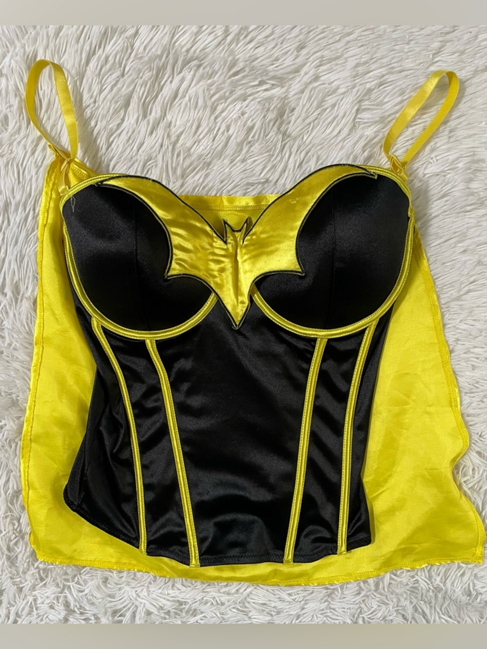 Batgirl Corset Bustier Cosplay Halloween Party Cape Batman DC Comics Black XL